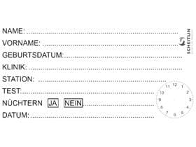 Etiketten zu Urinprobebecher, 45 x 90 mm Ecken gerundet, 1-farbig