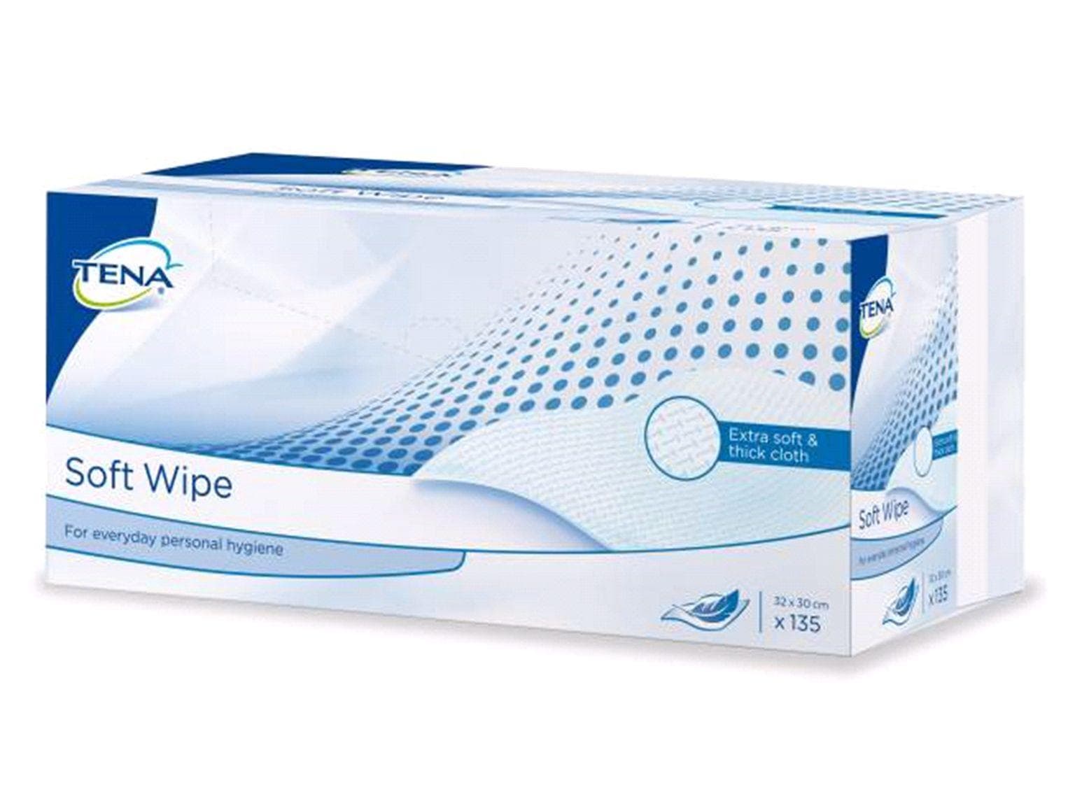 TENA Soft Wipe 19 x 30 cm Spenderbox Waschlappen / weiche Tücher für die