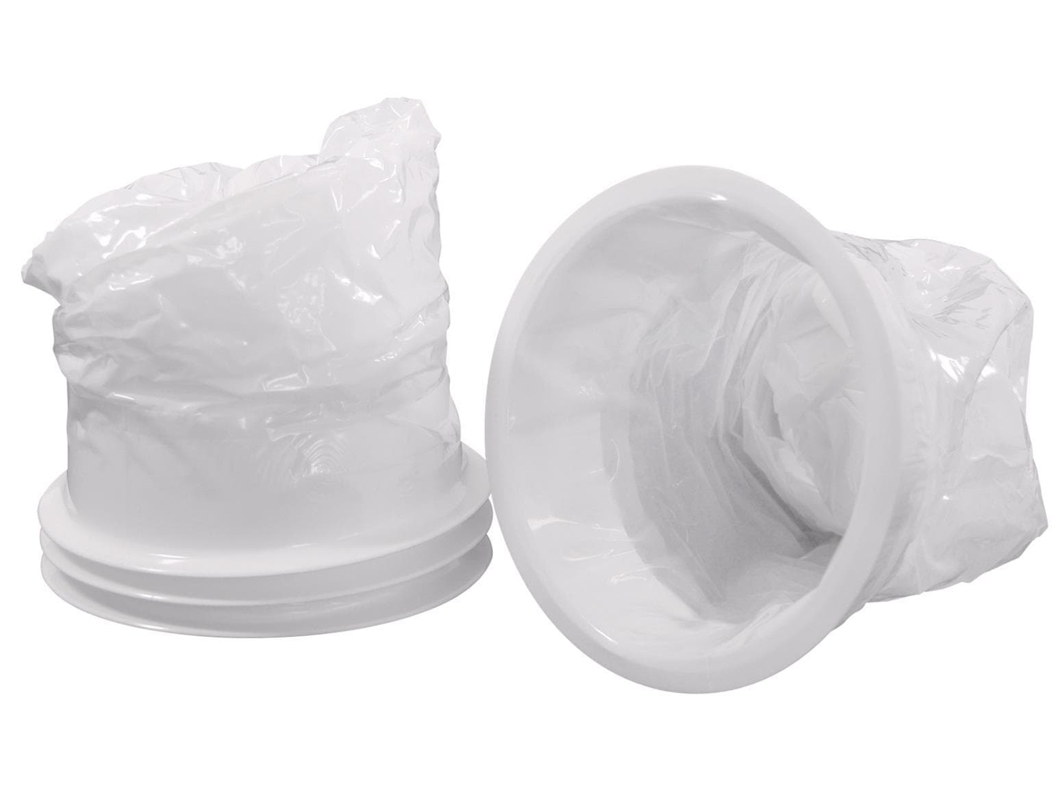 Spuckbeutel mit Kunststoff- verschlussring, weiss, Ø ca.12 cm,