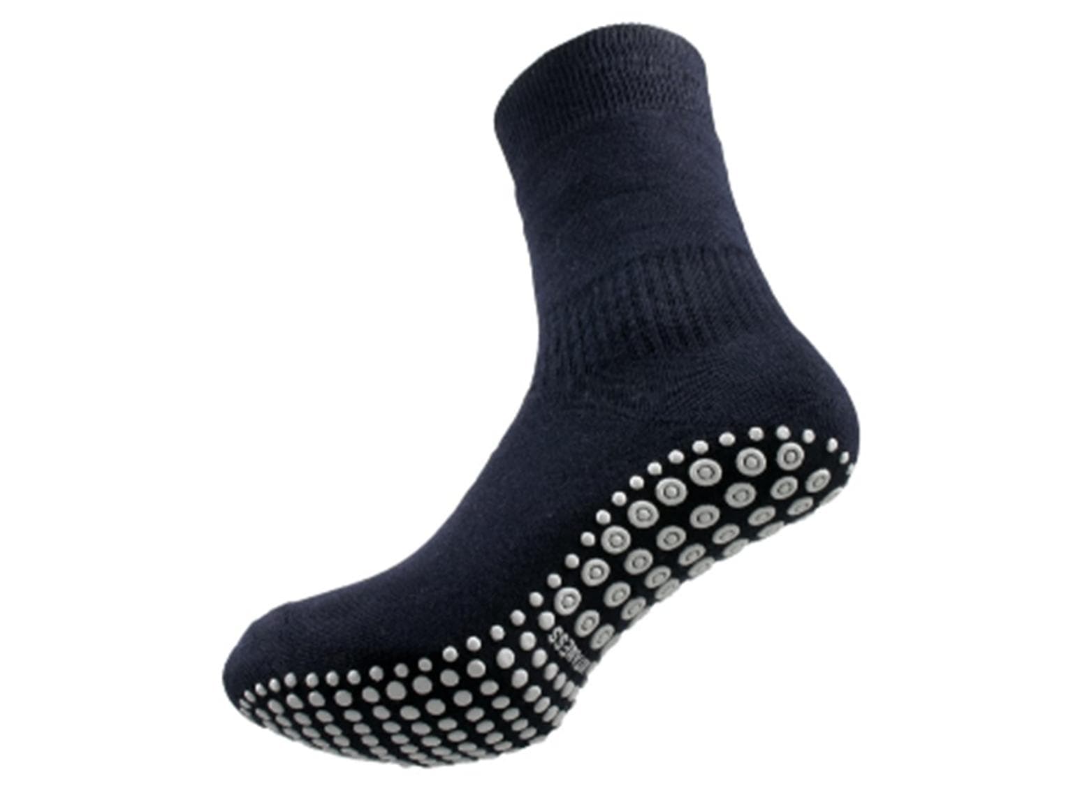 Antirutsch-Socken aus Baumwolle Grösse 47-50, anthrazit,Plüschpolsterung