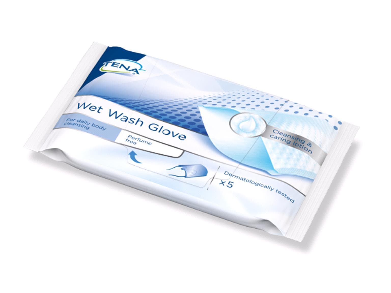 TENA Wet Wash Glove Waschhandschuhe, parfümfrei, 45 x 5 Stück