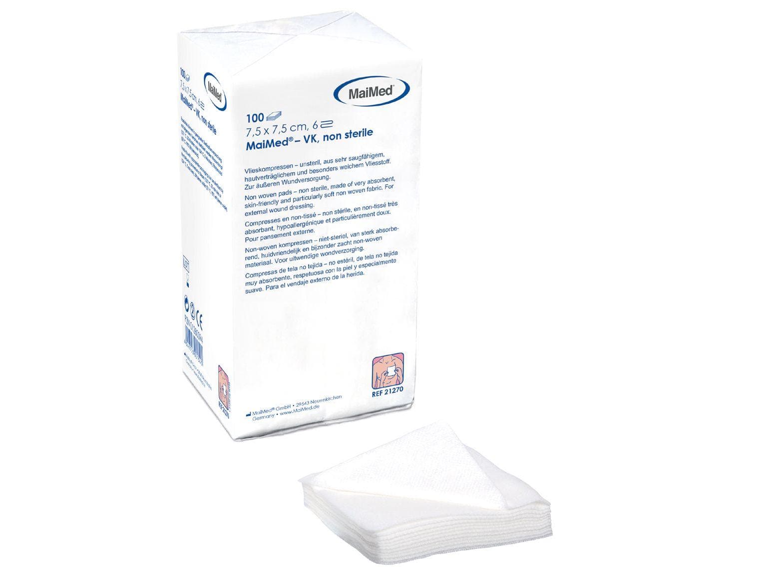 Vlies-Kompressen non woven, 4-lagig, 5 x 5 cm, unsteril