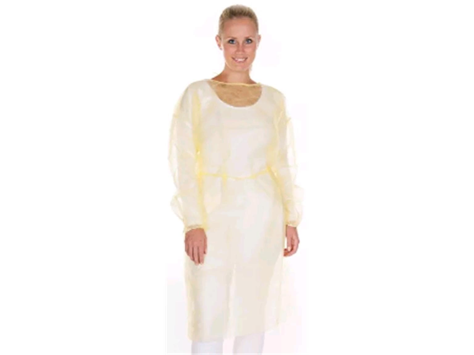OP-Kittel PP-Vlies 26 gm2, 115 cm Länge x 140 cm Umfang, gelb