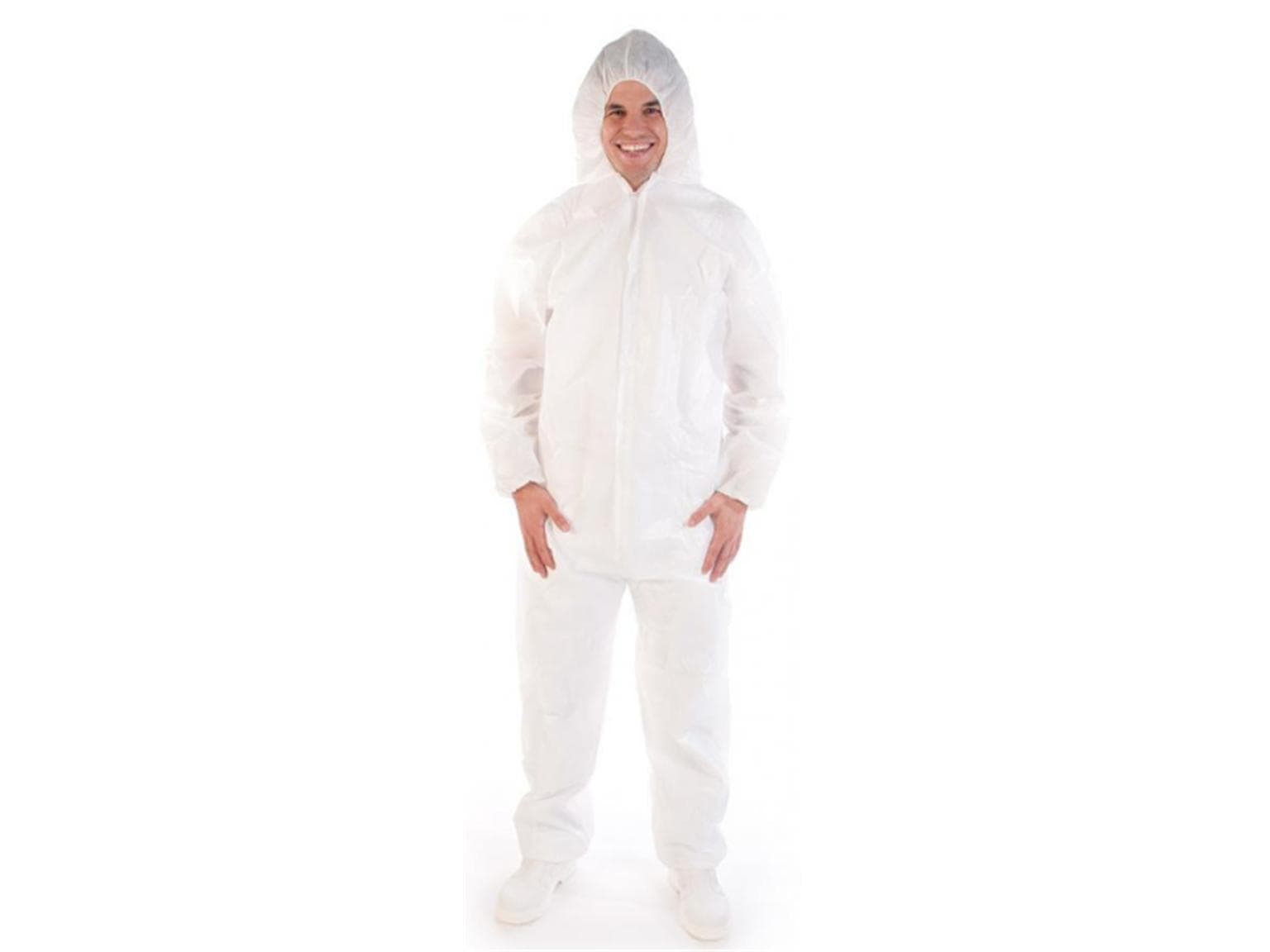 Overall, PP, CPE beschichtet, weiss Grösse XL, mit Kapuze