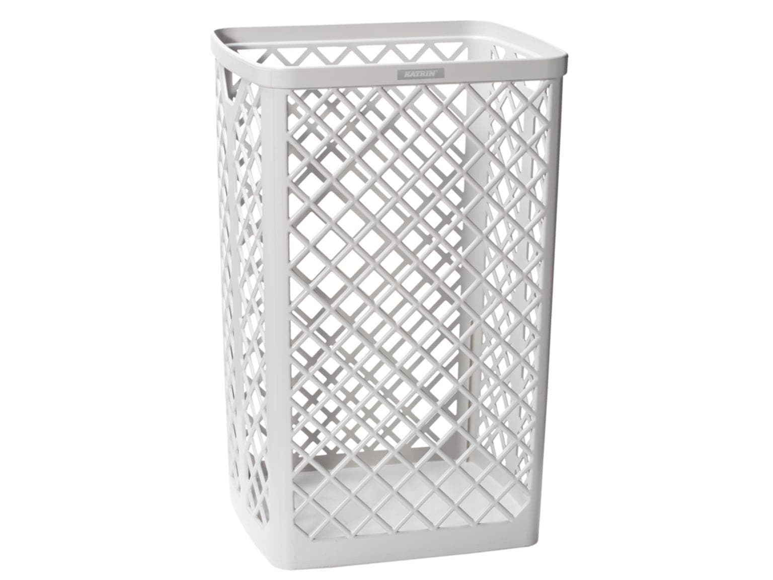 Katrin Abfallkorb 40 Liter, Kunststoff, weiss, inklusive Wandhalterung