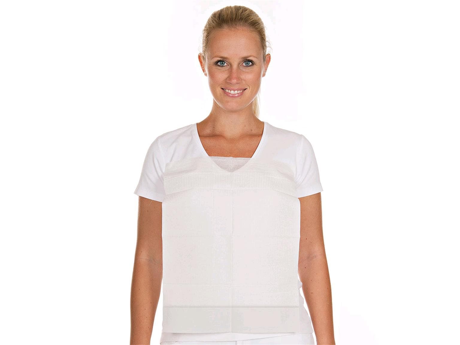 Schutzservietten mit Klebestreifen, 45x33cm, weiss, mit Auffangtasche,