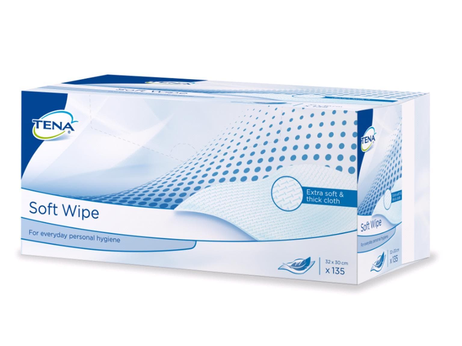 TENA Soft Wipe 30 x 32 cm Spenderbox Waschlappen / weiche Tücher für die
