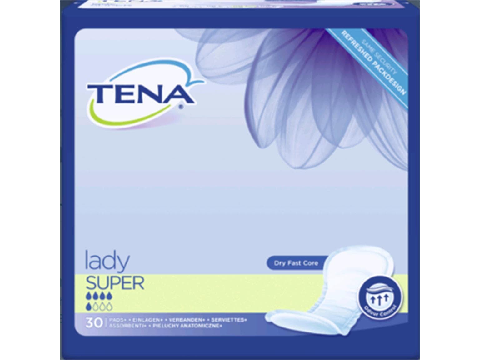 Tena Lady Super, 42.9 x 20.1 cm, extra Körperschutz, wenn mehr Sicherheit