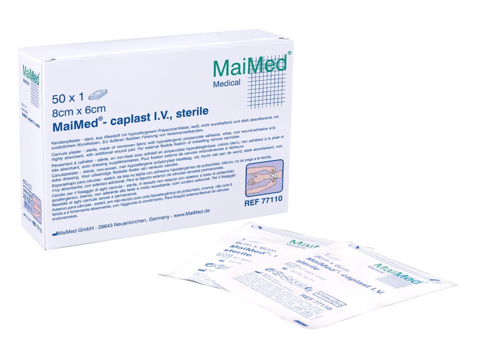 Kanülenfixierung, caplast I.V. steril 8 x 6 cm, einzeln eingesiegelt