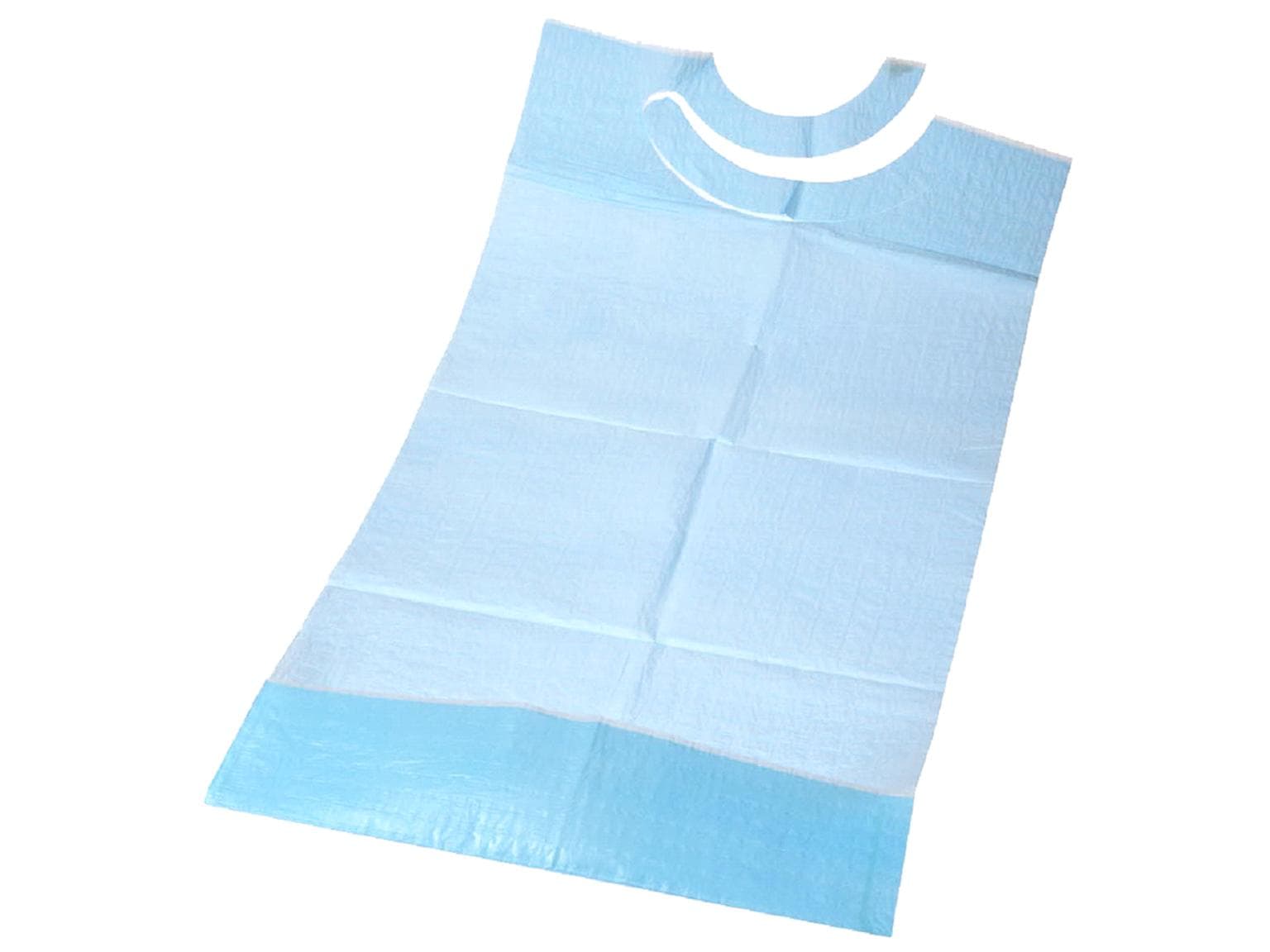 Schutzservietten 38 x 70 cm, mit Tasche 3-lagig, blau, mit PE-Folie innen