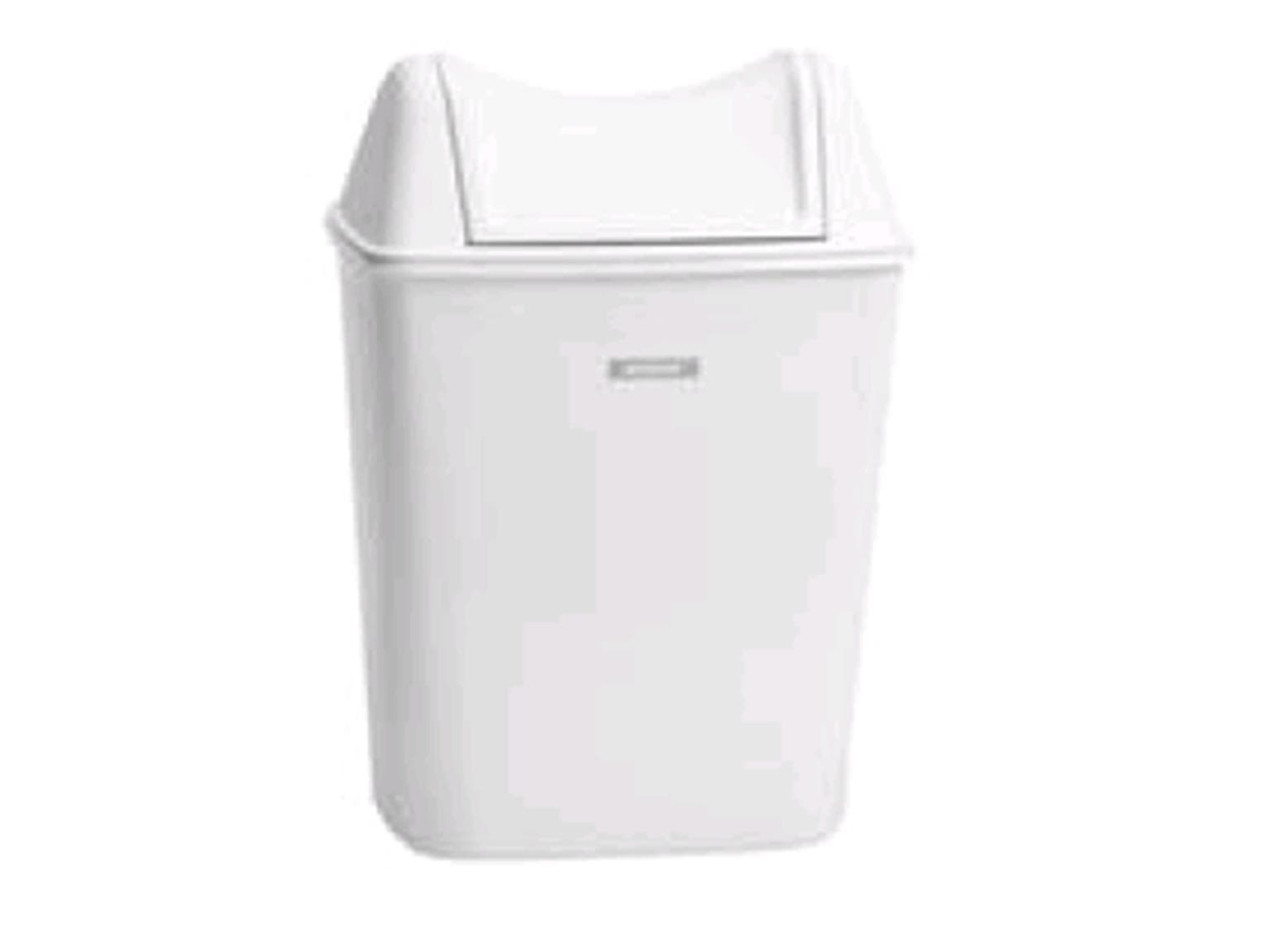 Abfalleimer Katrin Damenhygiene weiss mit Klappdeckel, 8 Liter