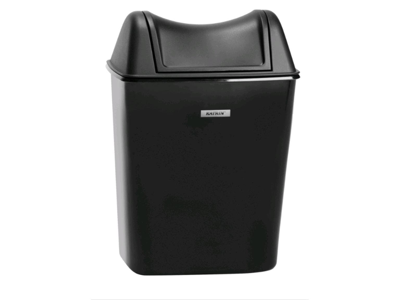 Abfalleimer Katrin Damenhygiene schwarz mit Klappdeckel, 8 Liter