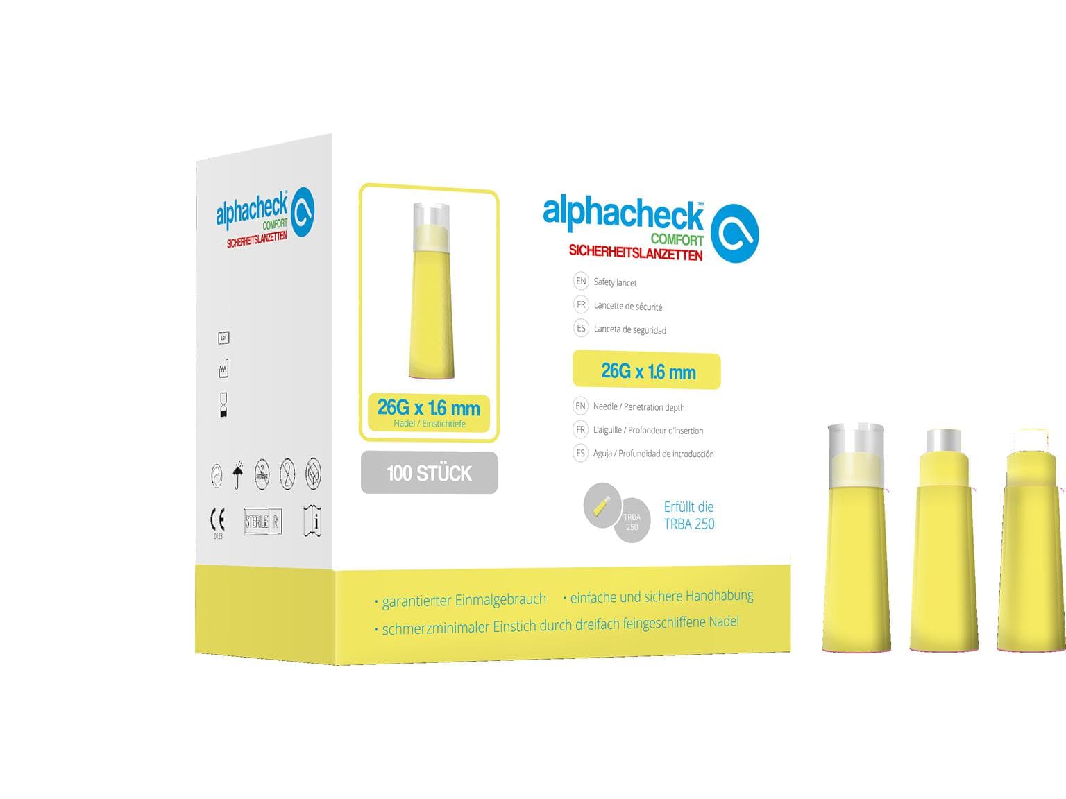 Sicherheitslanzetten alphacheck professional, 26G, zum Einmalgebrauch,