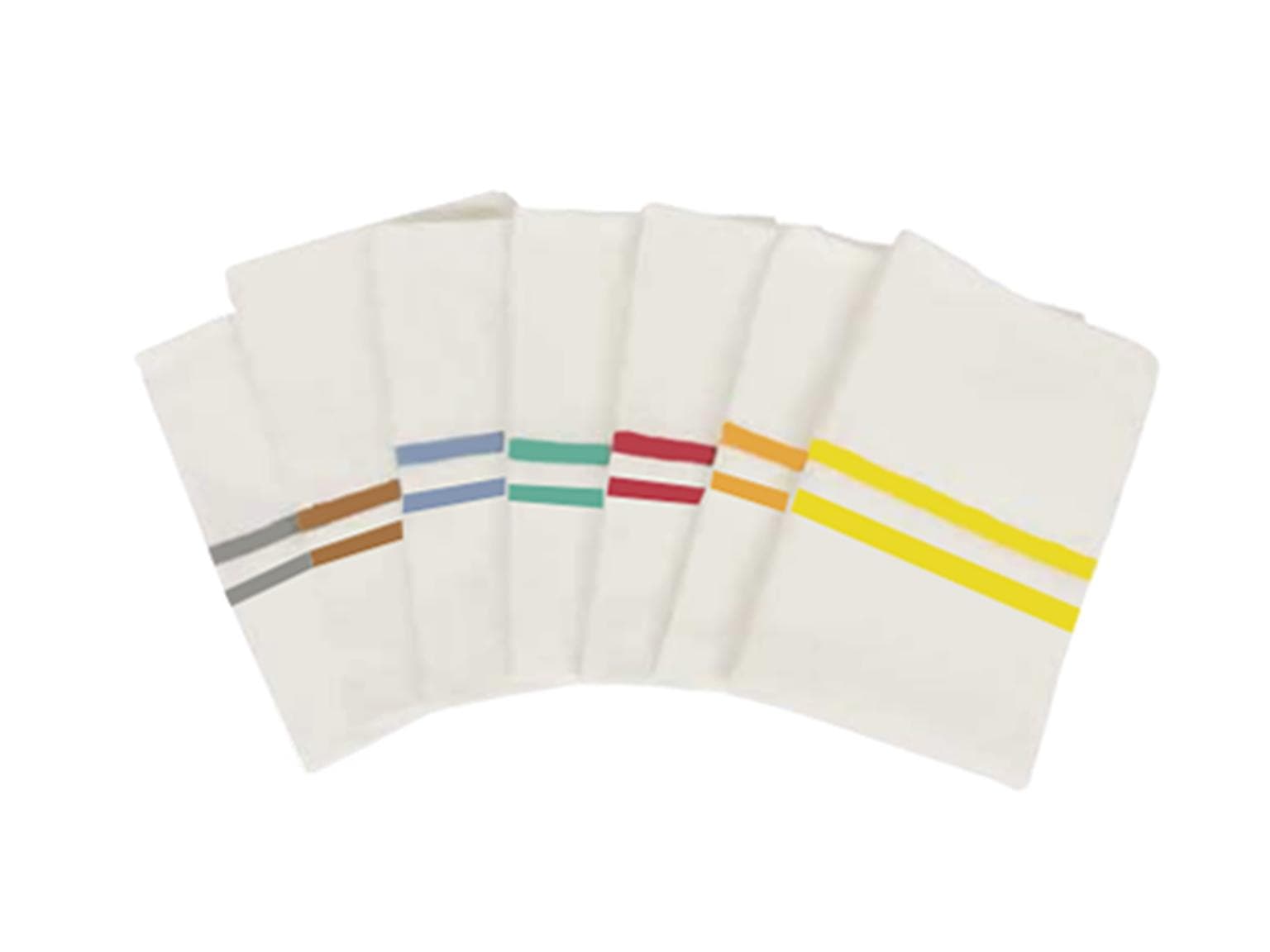 Laundries, Wäschesäcke aus Polyester weiss mit braunem Streifen,57.5 x 85 cm