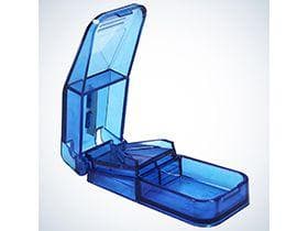 Tablettenteiler blau, zum einfachen Teilen von Tabletten