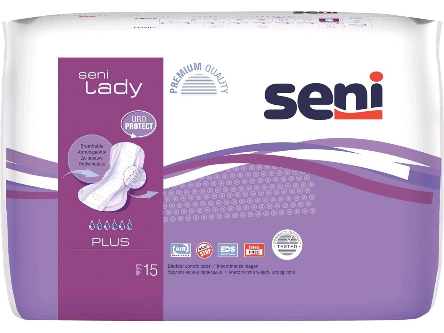 Einlagen Seni Lady Plus 42 x 20,5 cm Saugstärke 950 ml, mittlere Inkontinenz