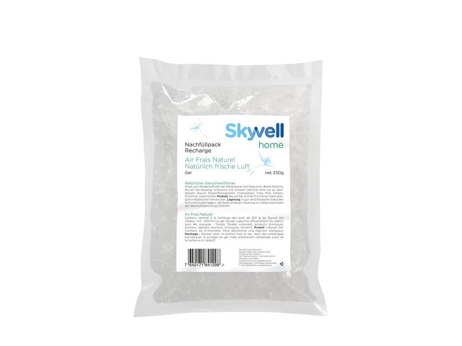Skyvell Gel Raumerfrischer Nachfüllpack Beutel à 250 g, zur Bekämpfung von hart-