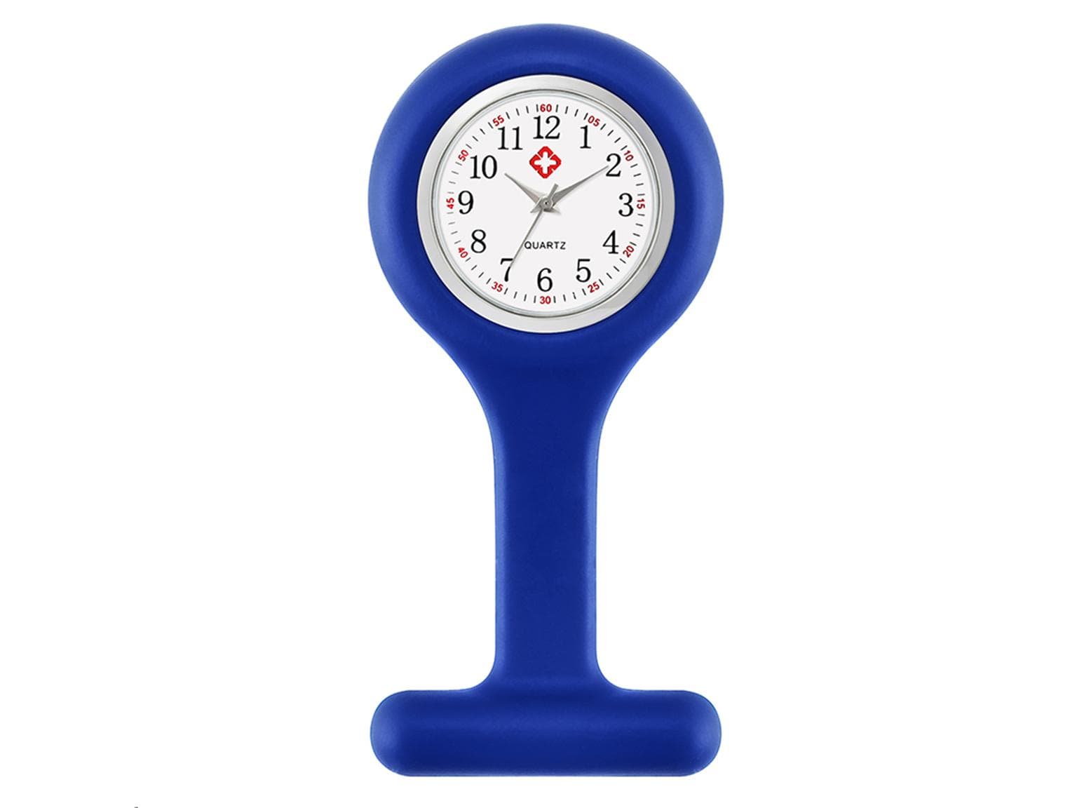 Schwesternuhr aus Silikon, dunkelblau, ø 4 cm rund, 8 cm lang