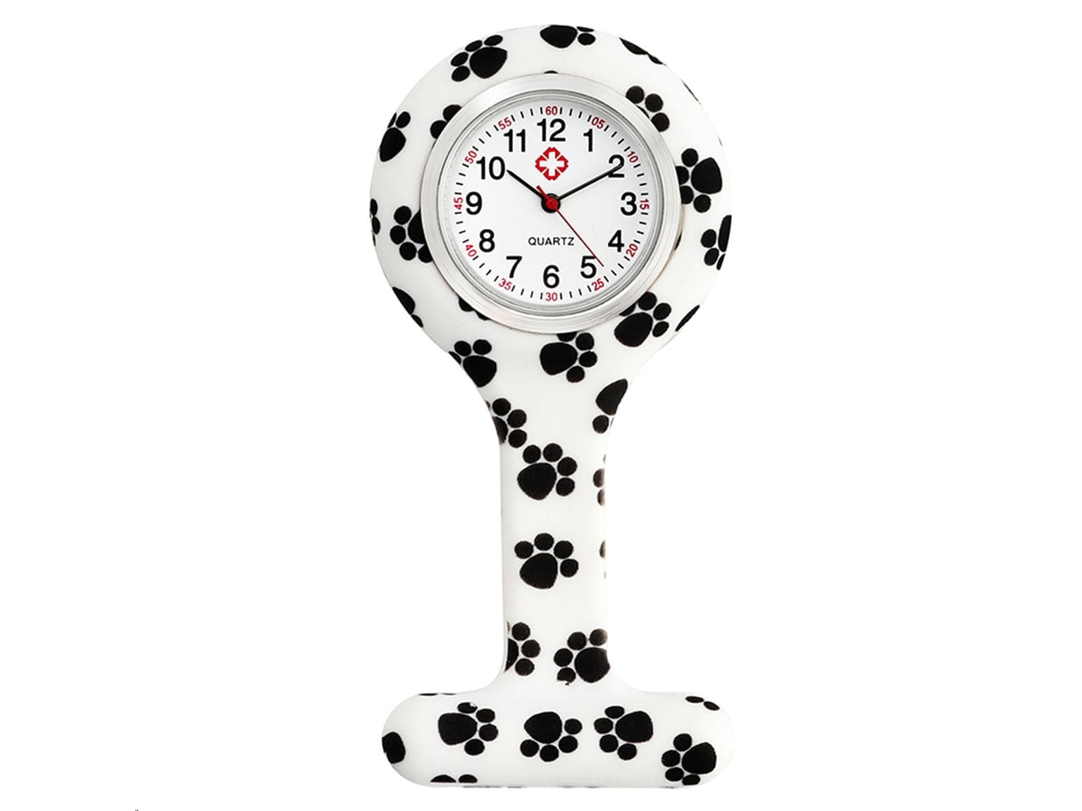 Schwesternuhr aus Silikon, "Pfötchen", ø 4 cm, 8 cm lang