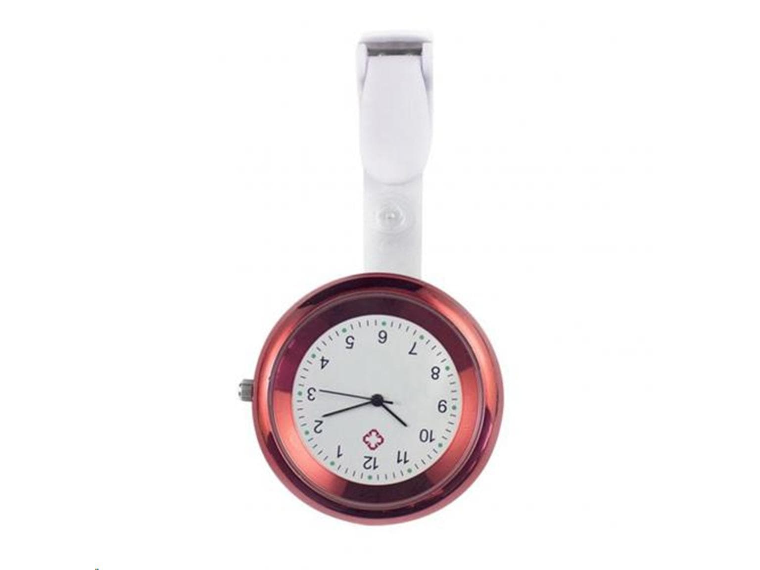Schwesternuhr mit Clip, rot ø  4 cm, 9 cm lang