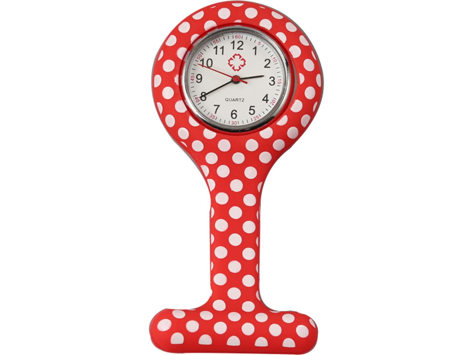 Schwesternuhr, Silikon, "Red Bubbles" ø 4 cm, 8 cm lang