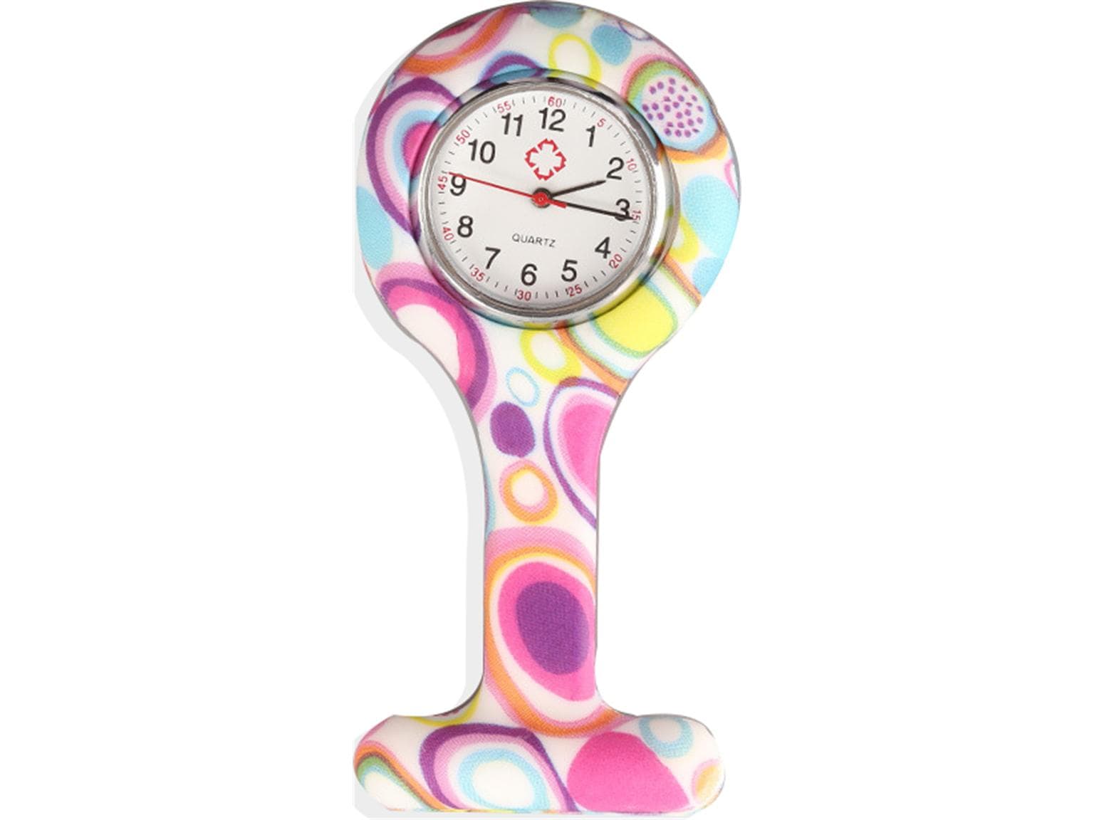 Schwesternuhr, Silikon, "Gouache" ø 4 cm, 8 cm lang