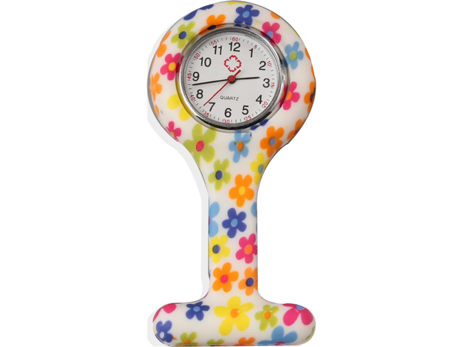 Schwesternuhr, Silikon, "Blümchen" ø 4 cm, 8 cm lang