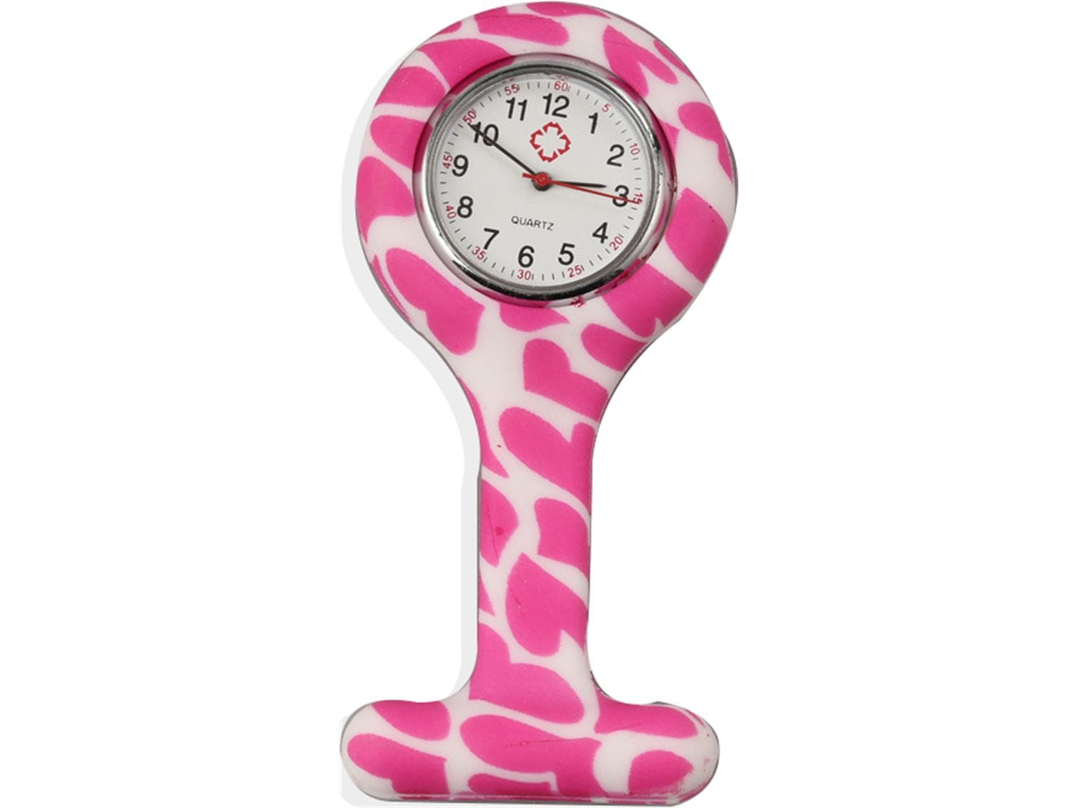 Schwesternuhr, Silikon, "Hearts" ø 4 cm, 8 cm lang