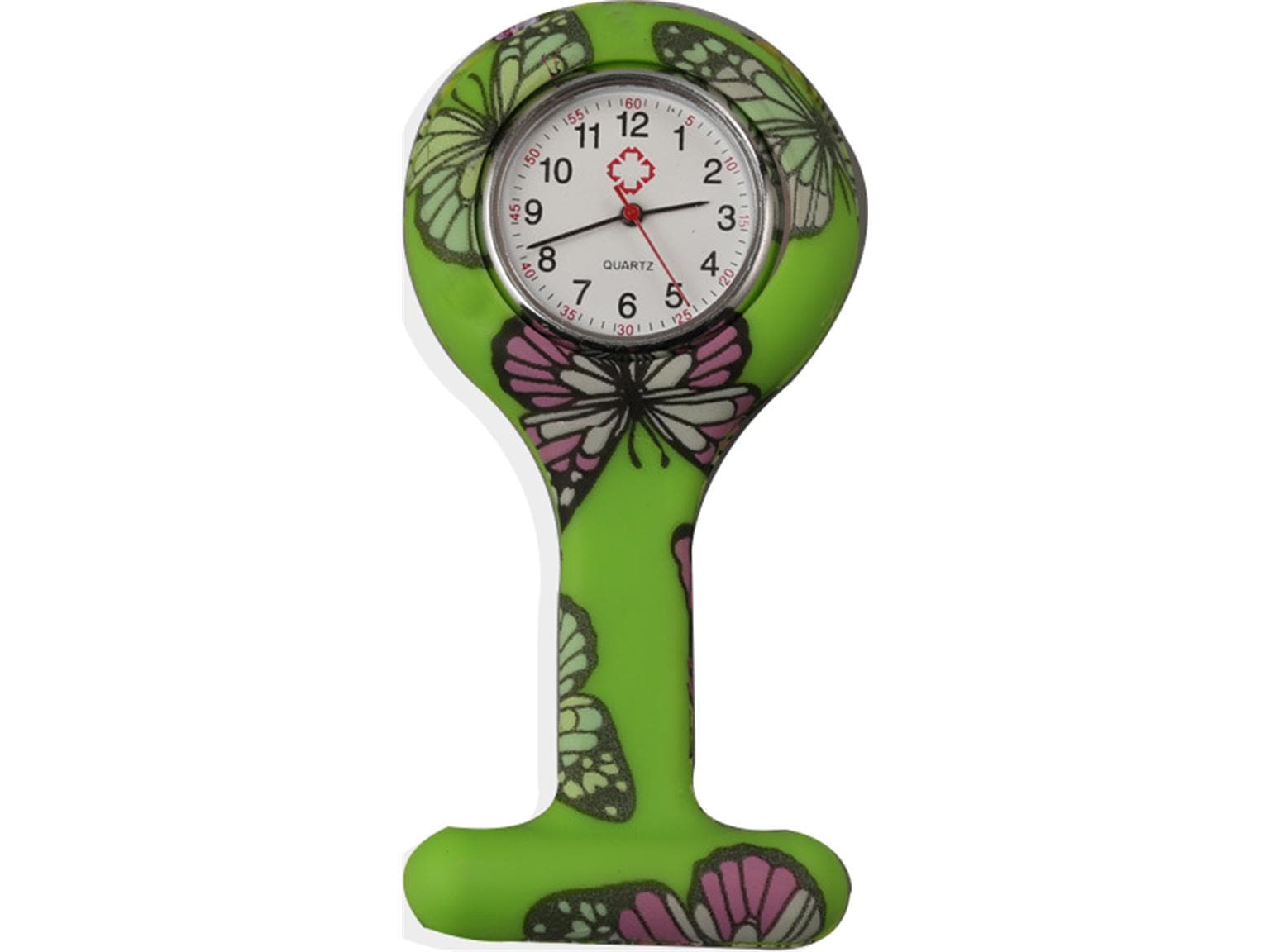 Schwesternuhr, Silikon, Green Butterfly ø 4 cm, 8 cm lang