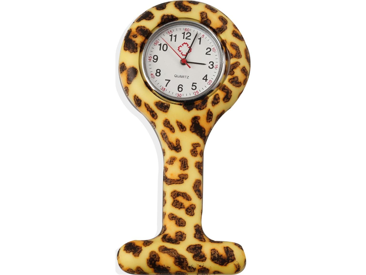 Schwesternuhr, Silikon, "Brown Leopard" ø 4 cm, 8 cm lang