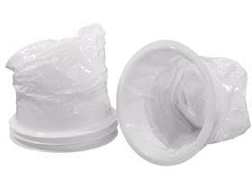 Spuckbeutel mit Kunststoff- verschlussring, weiss, Ø ca.12 cm,