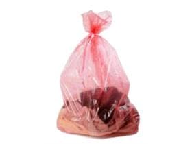 Wäschesack, mit wasserlöslichem Siegel- streifen, 71 x 99 cm, 30 µ, rot-transp.,