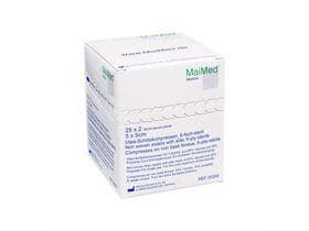 Vlies-Schlitzkompressen, steril, 6-lagig, 5 x 5 cm, 25 x 2 Stück in einer
