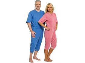 Pflegeoverall mit Bein-Reissverschluss Grösse XXL, Blau, waschbar bis zu 60°C