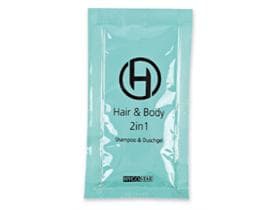 Shampoo und Duschgel Hygostar, 2in1, Sachet 12 ml, blau