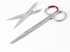 Sterile Fadenschere, 11 cm, gerade, einzeln verpackt, fein, spitz/spitz