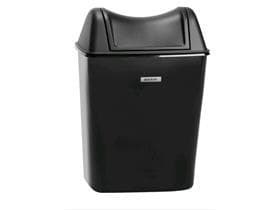 Abfalleimer Katrin Damenhygiene schwarz mit Klappdeckel, 8 Liter