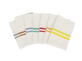 Laundries, Wäschesäcke aus Polyester weiss mit blauem Streifen,57.5 x 85 cm