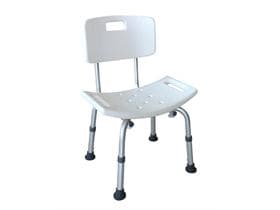 Bath Chairies,Duschhocker + Rückenlehne 5-fach höhenverstellbar,Anti-Rutsch-Sitz