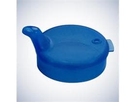 Schnabelbecher Oberteil, blau, ovale Öffnung ca. 12 x 10 mm,aus Polypropylen,