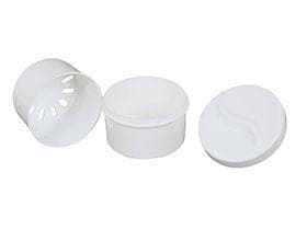 PP-Zahnprothesenbecher weiss mit zusätzlichem Einsatz