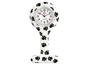 Schwesternuhr aus Silikon, "Pfötchen", ø 4 cm, 8 cm lang