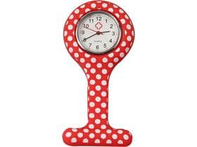 Schwesternuhr, Silikon, "Red Bubbles" ø 4 cm, 8 cm lang