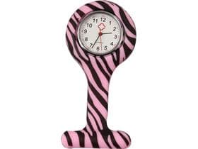 Schwesternuhr, Silikon, "Pinkzebra" ø 4 cm, 8 cm lang