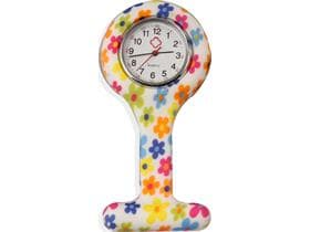 Schwesternuhr, Silikon, "Blümchen" ø 4 cm, 8 cm lang