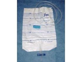 Urinbeutel mit Rücklaufventil 2000 ml 90 cm Schlauch und Kreuzausgang