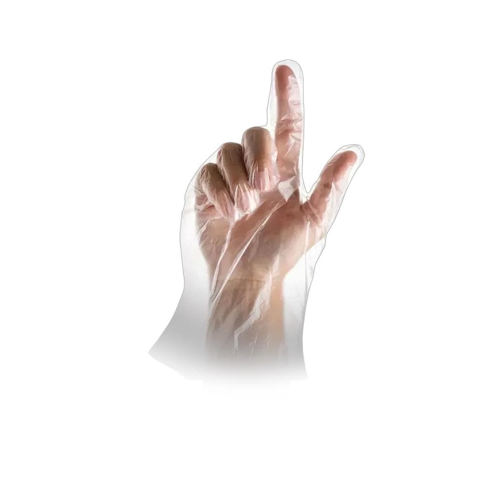 Einweghandschuhe "Herren" aus PE-Folie, transparent, gehämmert,