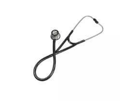 Doppelkopf-Stethoskop Deluxe, schwarz, Flachkopf Stehoskop mit 56cm langem