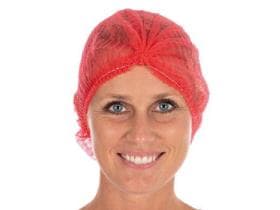 Klipphauben rot, aus PP-Vliesstoff 14 gm2, ø 50 cm