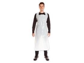 Einwegschürzen geblockt, LDPE, weiss, ca. 60 my, Länge: 125 cm , Breite: 75 cm